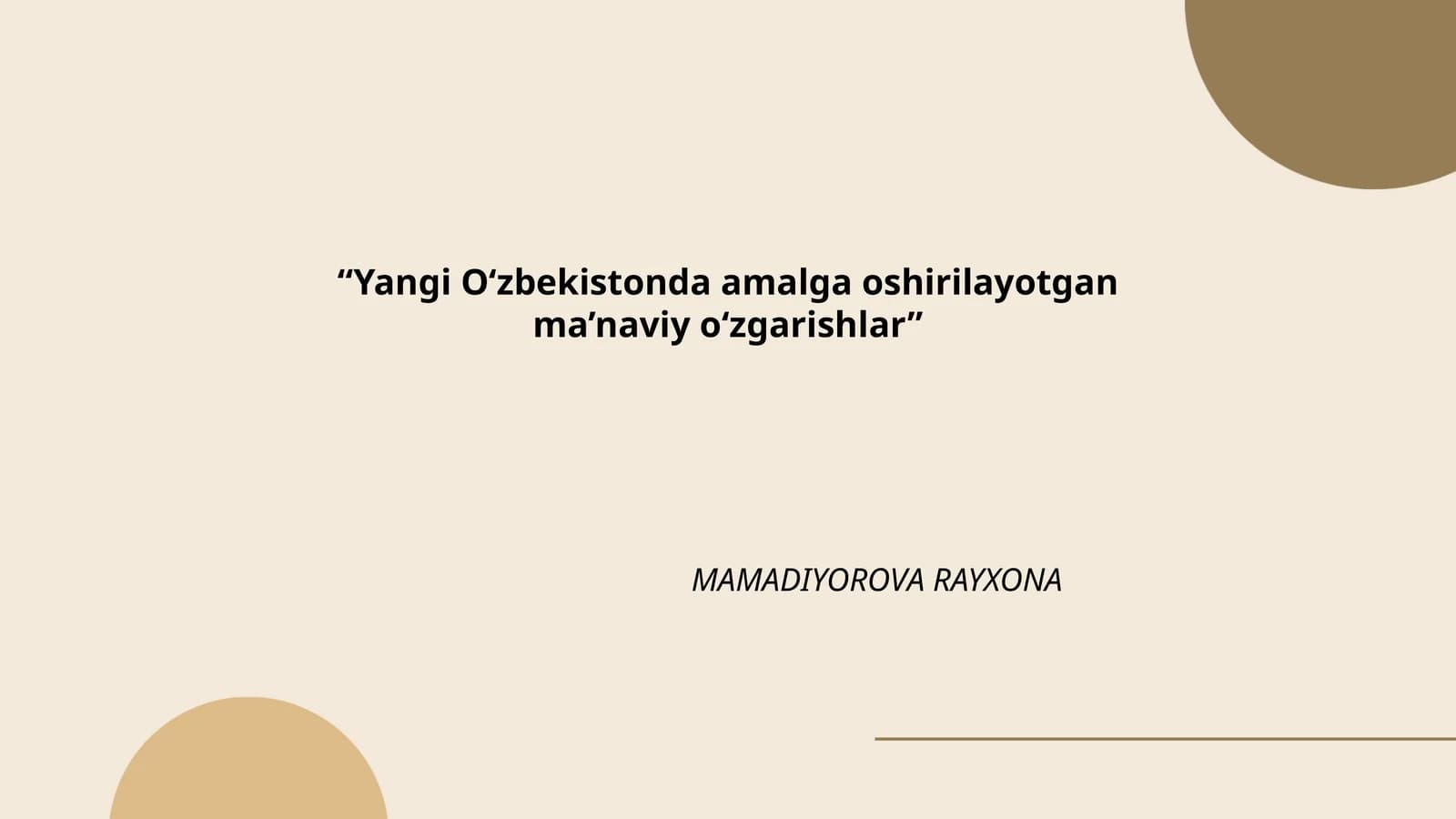 Yangi O'zbekistonda milliy qadriyatlarni qayta tiklash