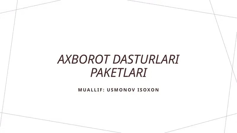 Axborot Dasturlari Paketlari