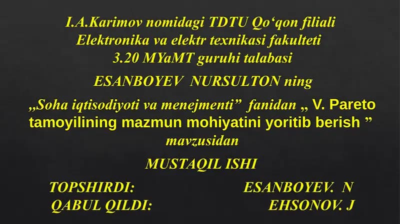 Vilfredo Paretoning iqtiboslari
