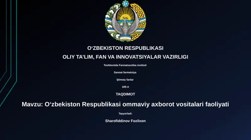 Oʻzbekiston Respublikasi ommaviy axborot vositalari faoliyati