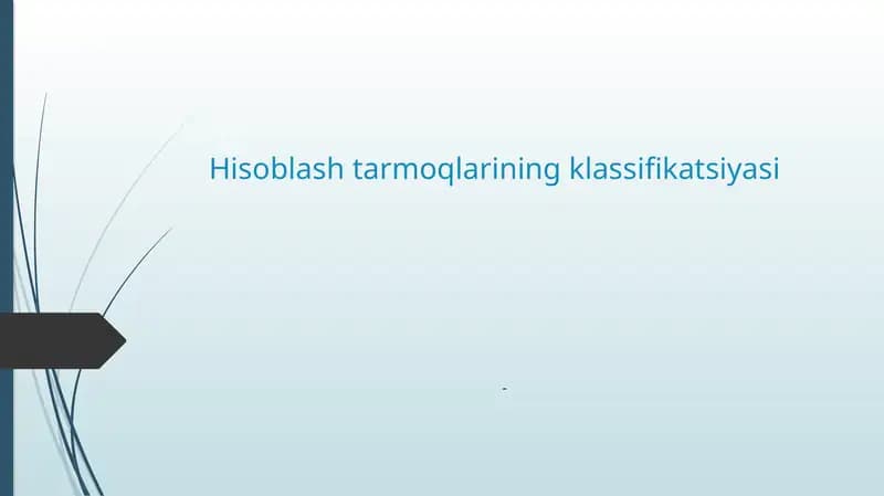 Hisoblashtarmoqlarining klassifikatsiyasi