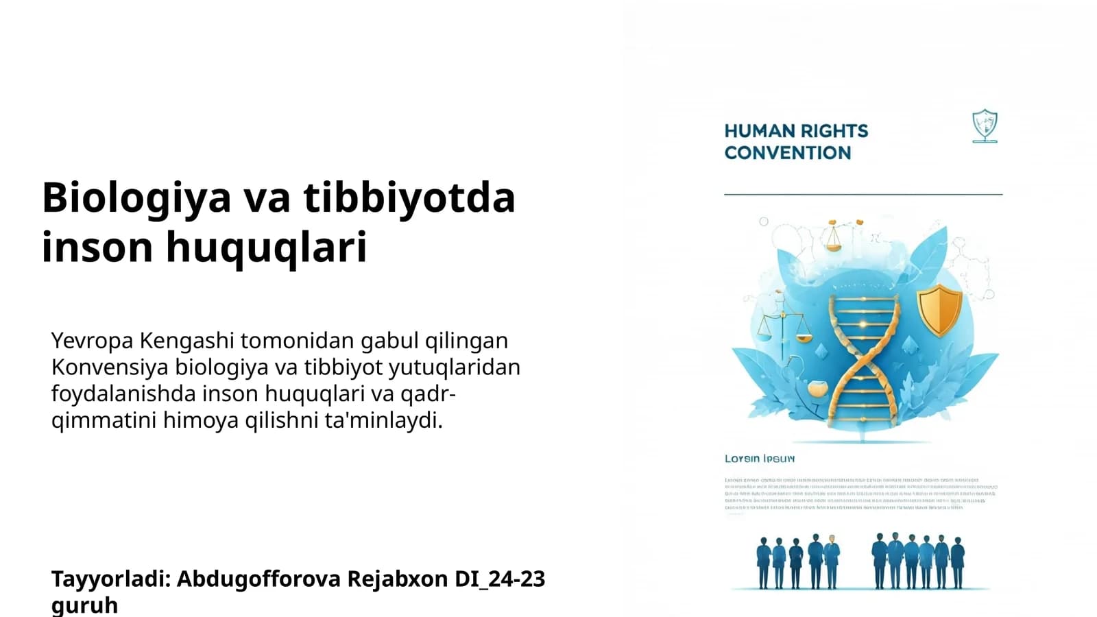 Biologiya va tibbiyotda inson huquqlari