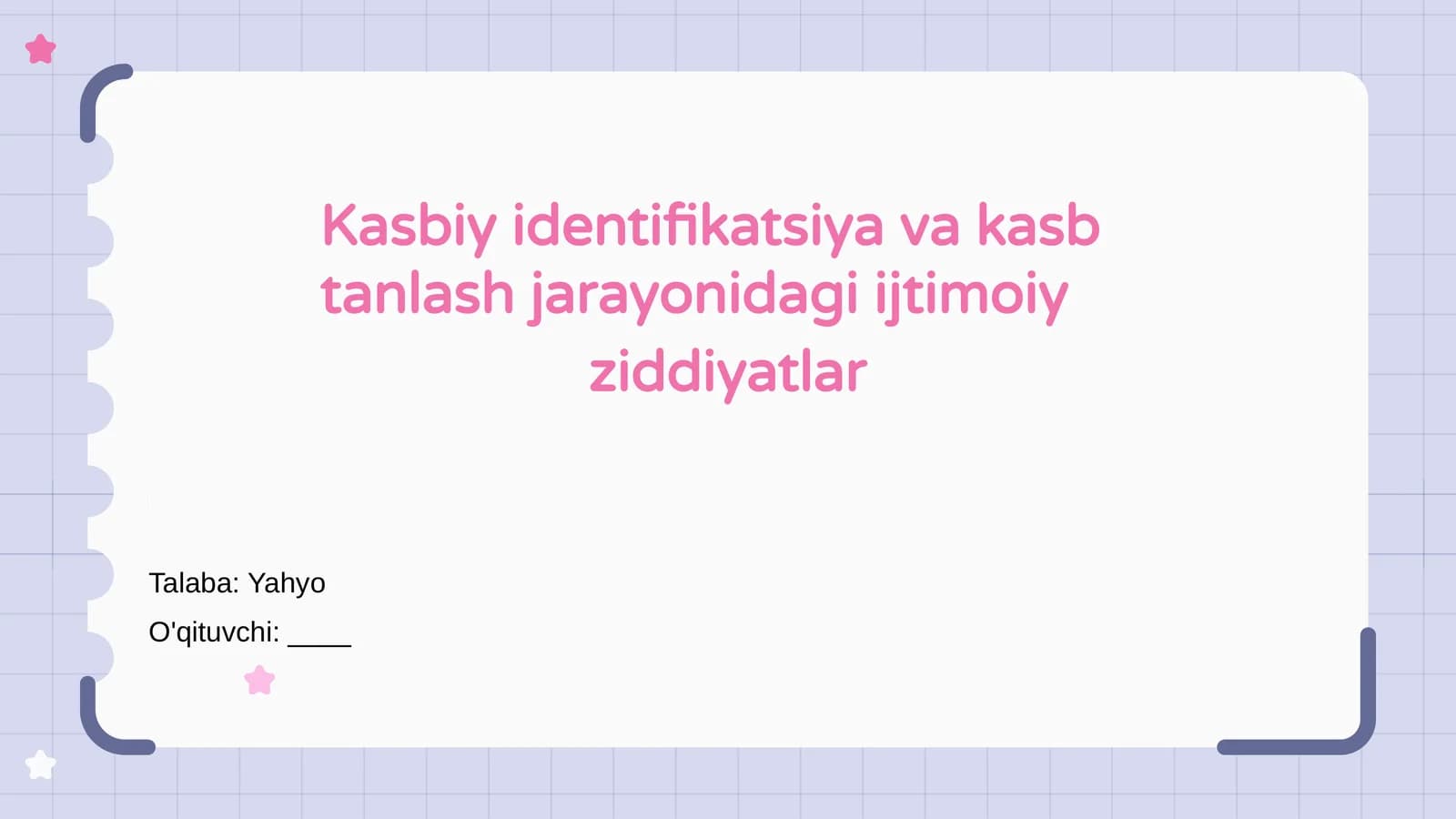 Kasbiy identifikatsiya va kasb tanlash jarayonidagi ijtimoiy ziddiyatlar