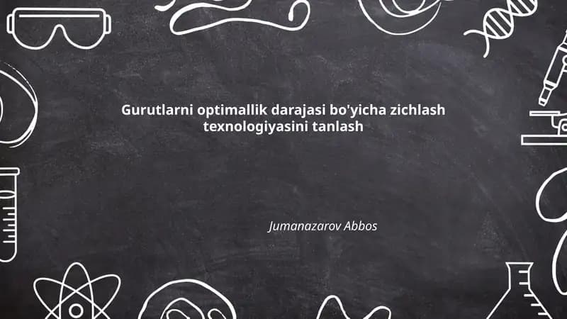 Gurutlarni optimallik darajasi bo'yicha zichlash texnologiyasini tanlash