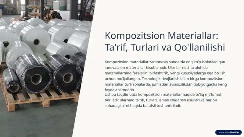 Kompozitsion Materiallar: Ta'rif, Turlari va Qo'llanilishi