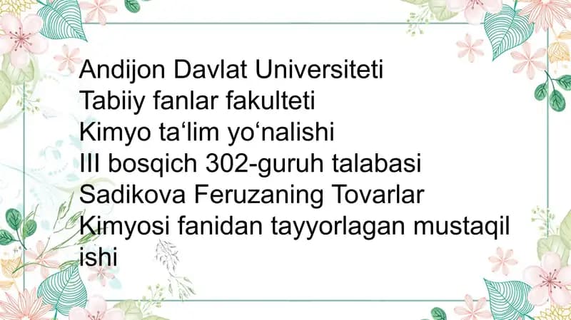 Baliq va qayta ishlangan baliq mahsulotlari