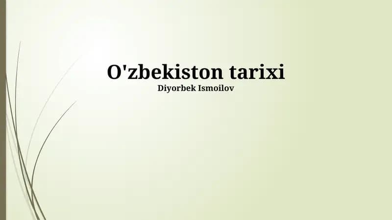 O'zbekiston tarixi