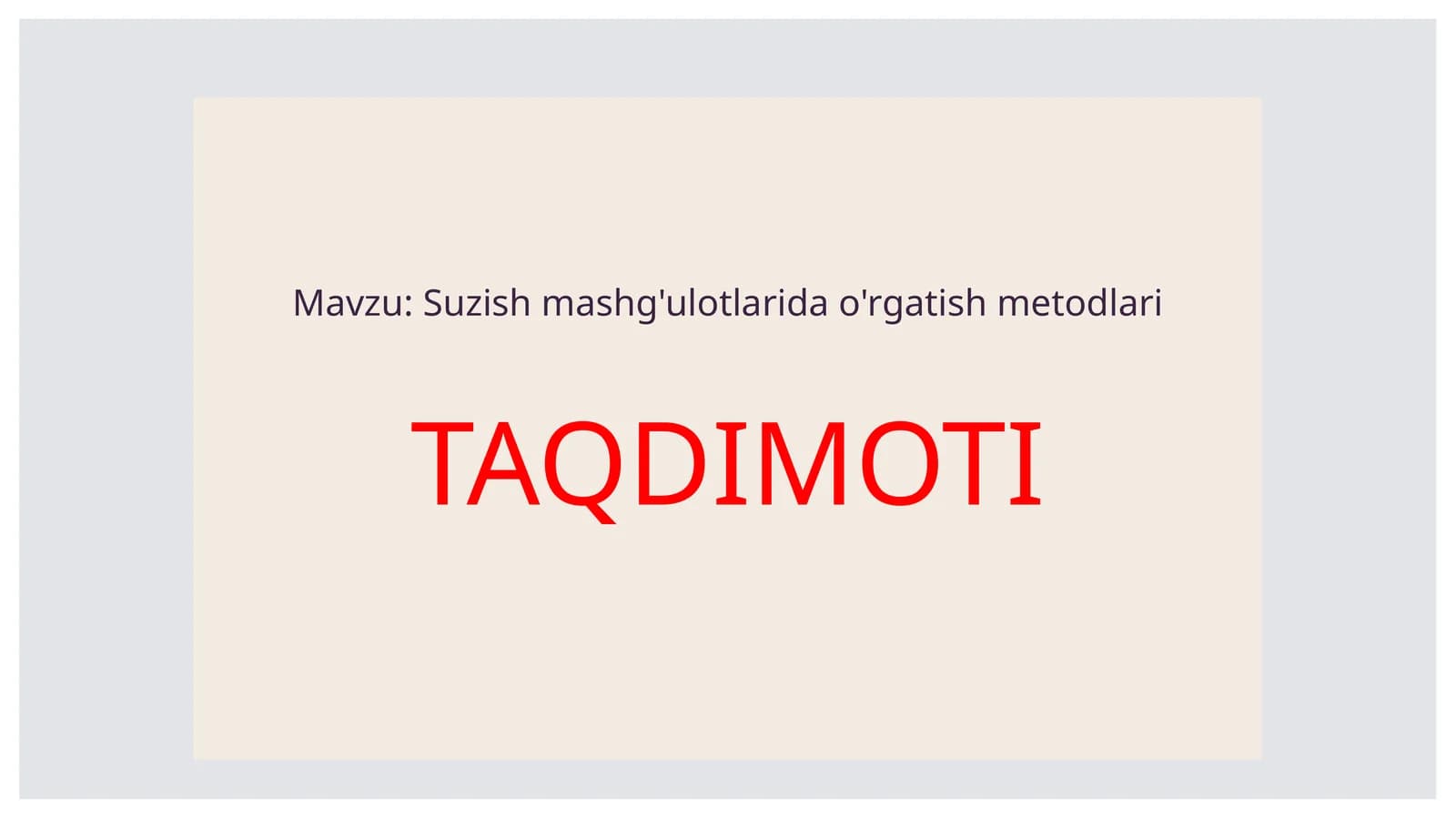 Suzish mashg'ulotlarida o'rgatish metodlari