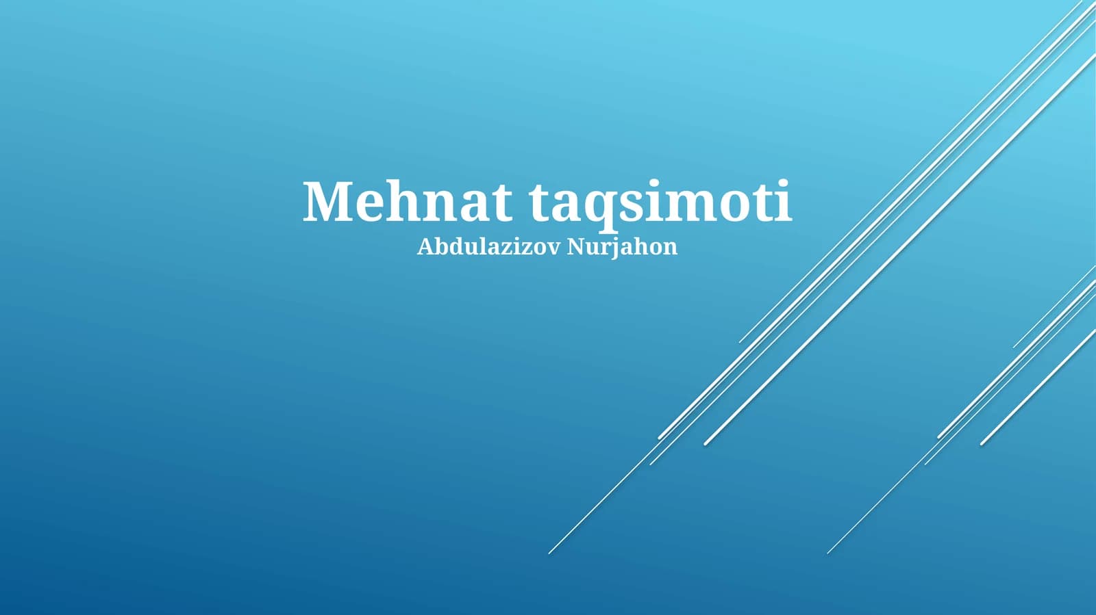 Mehnat taqsimoti
