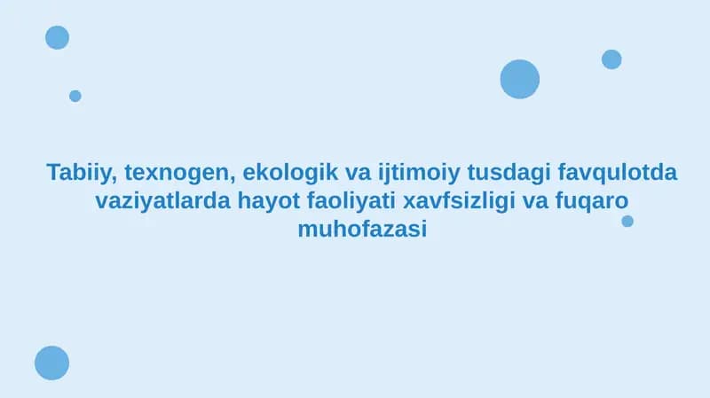 Favqulotda vaziyatlarda muhofaza