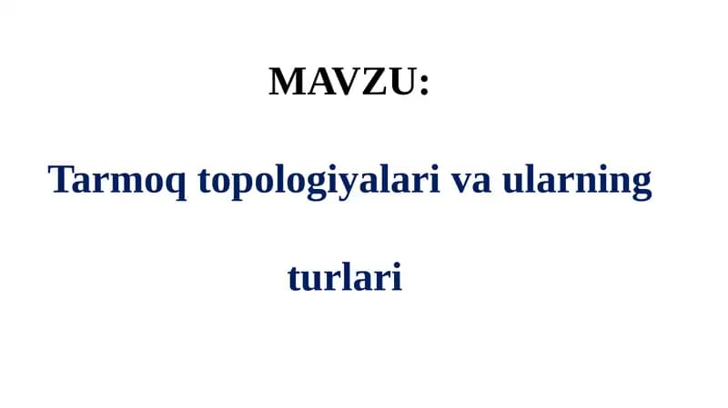Tarmoq topologiyasi