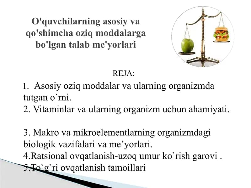 Asosiyoziq moddalar va ularning organizm dagi o`rni