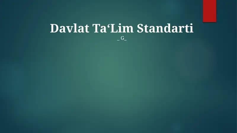 Davlat Ta‘Lim Standarti