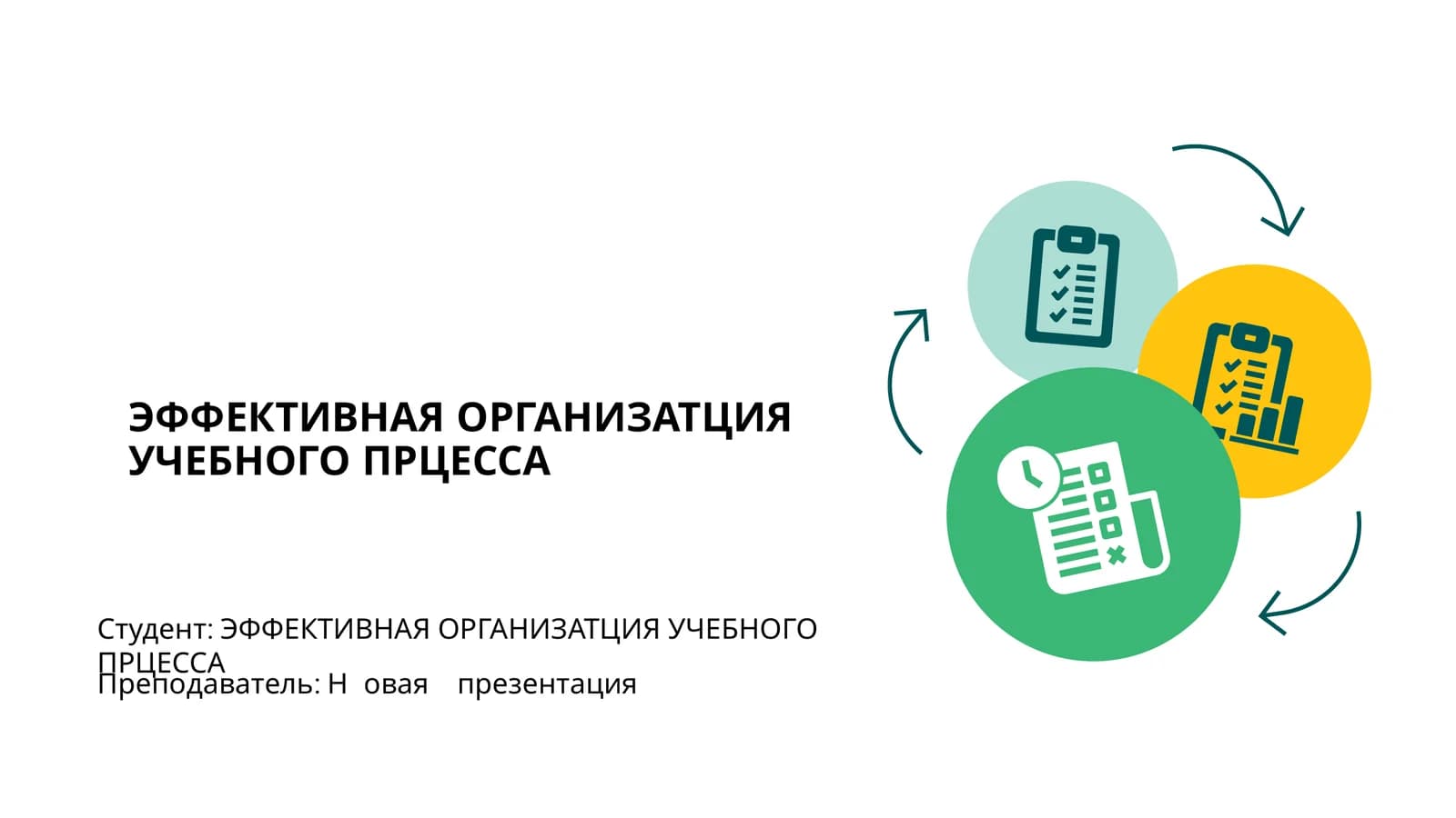ЭФФЕКТИВНАЯ ОРГАНИЗАЦИЯ УЧЕБНОГО ПРЦЕССА