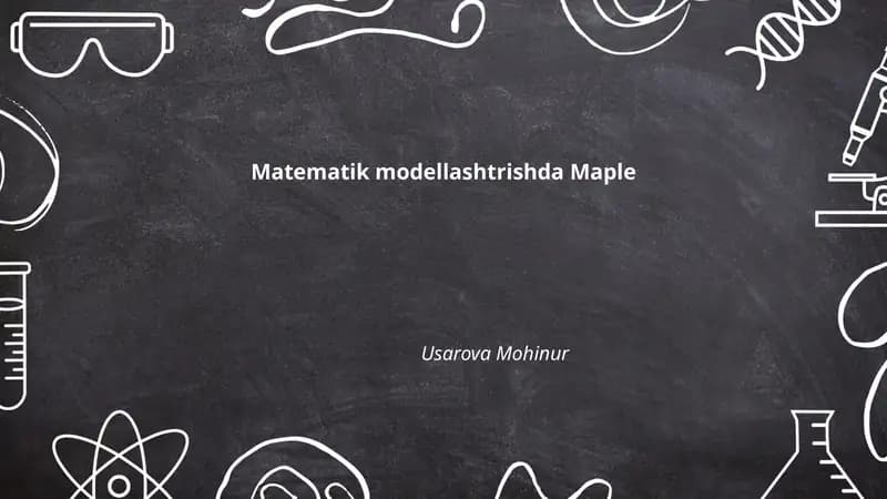Maple dasturi matematik modellashtirish