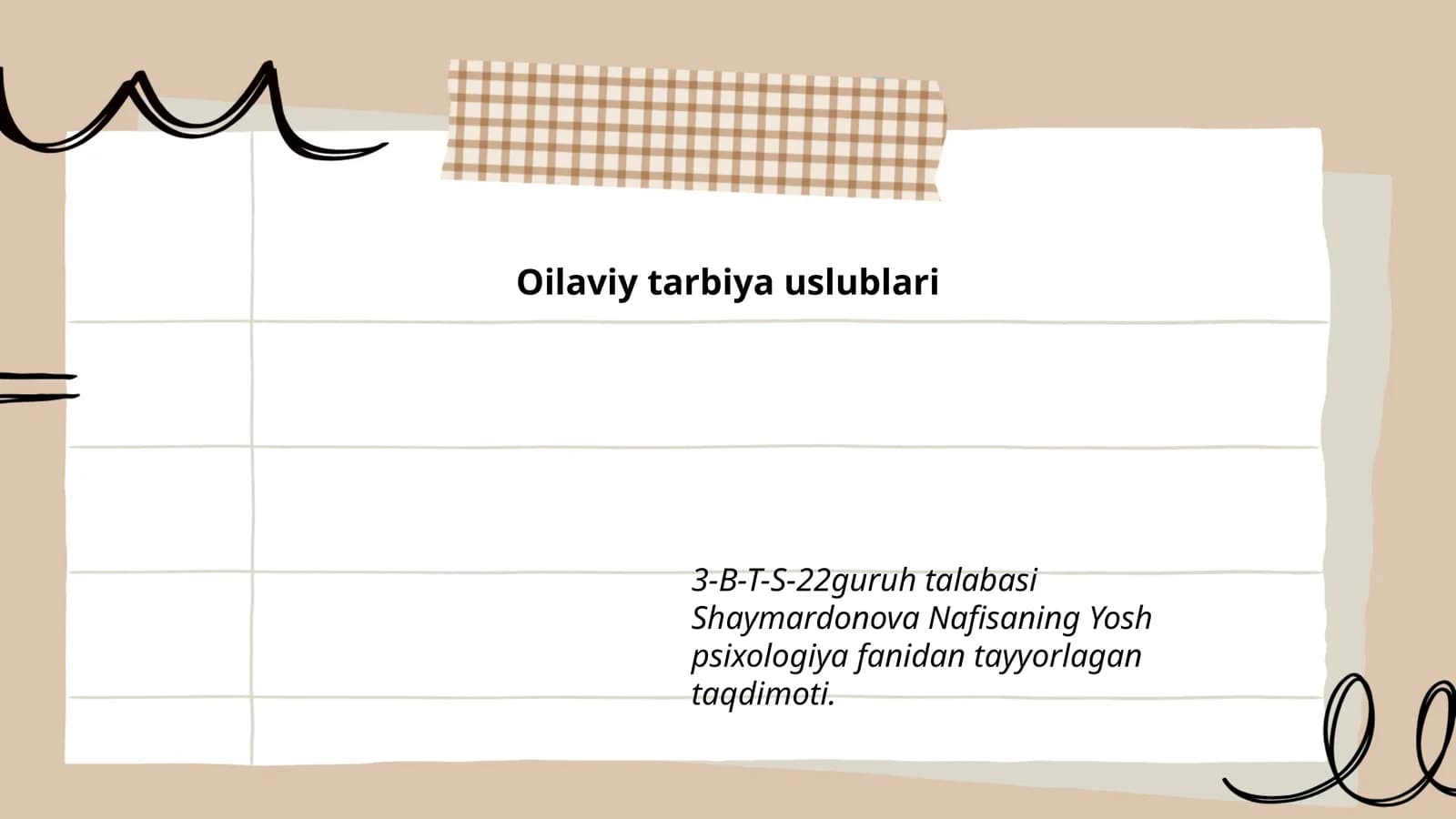 Shaymardonova Nafisaning Yosh Psixologiyasi