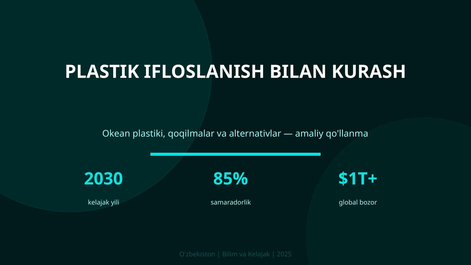 PLASTIK IFLOSLANISH BILAN KURASH