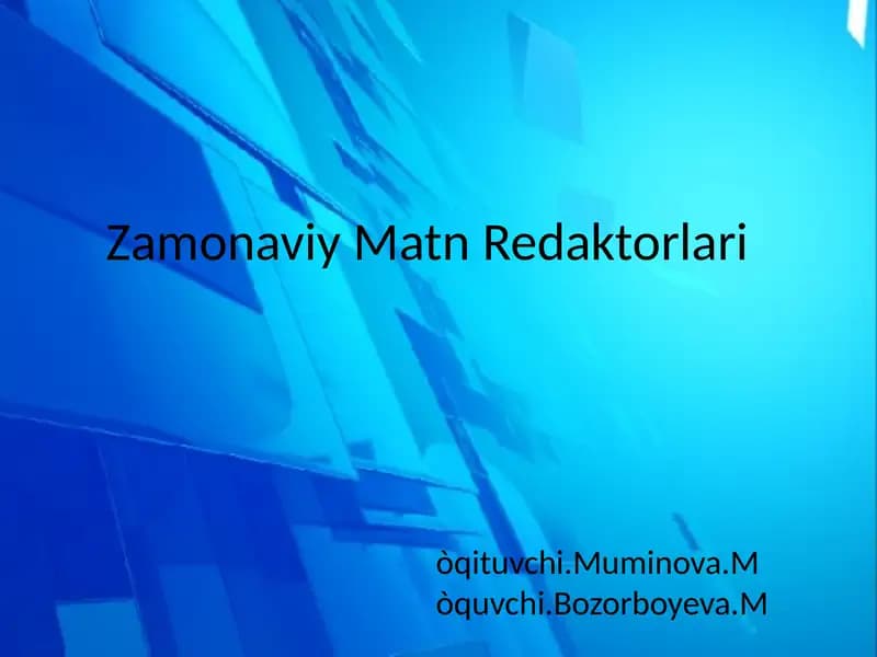 Zamonaviy Matn Redaktorlari