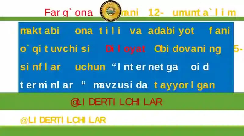 Internetga oid terminlar