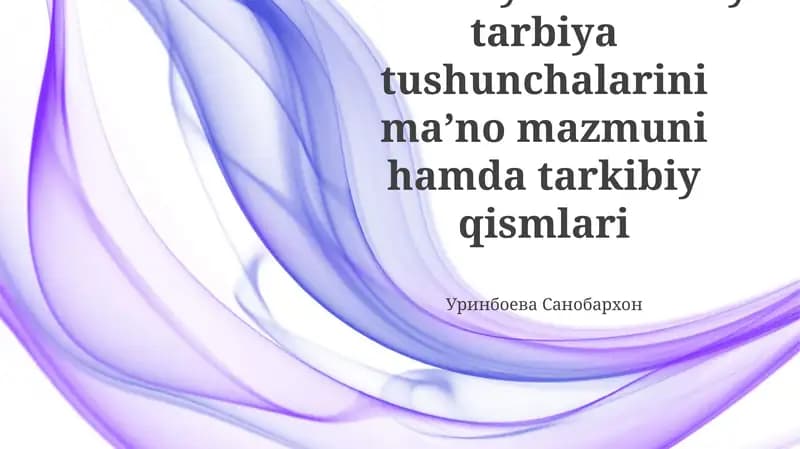 Ma'naviyat va Milliy Ta'lim