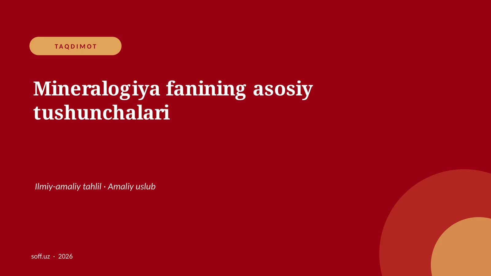 Mineralogiya fanining asosiy tushunchalari