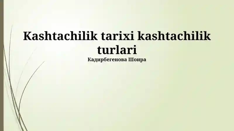 Zamonaviy kashtaning rivojlanishi
