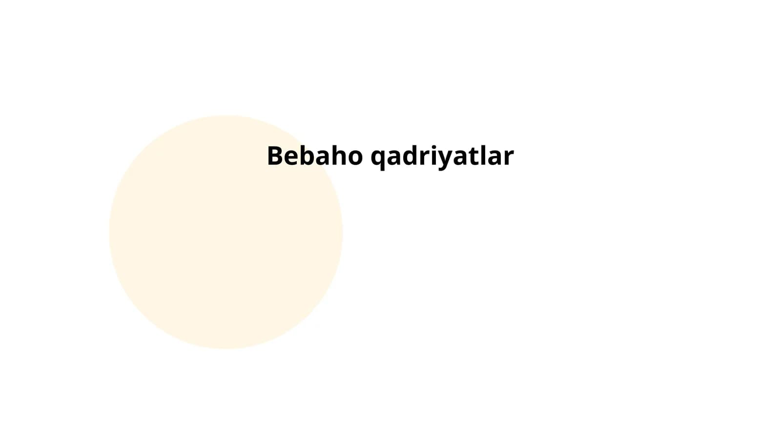 Bebaho qadriyatlar