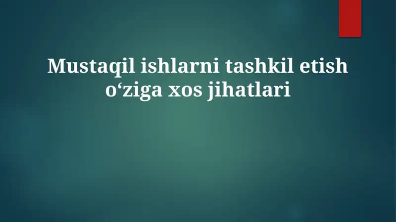 Mustaqilishlarni tashkil etishning axborotkorsatichlari