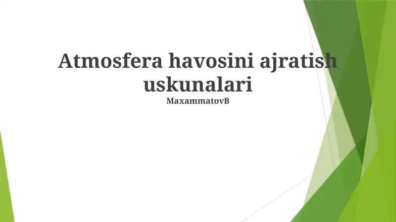 Havoni ajratish qurilmalari