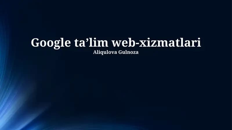 Google ta'lim web-xizmatlari