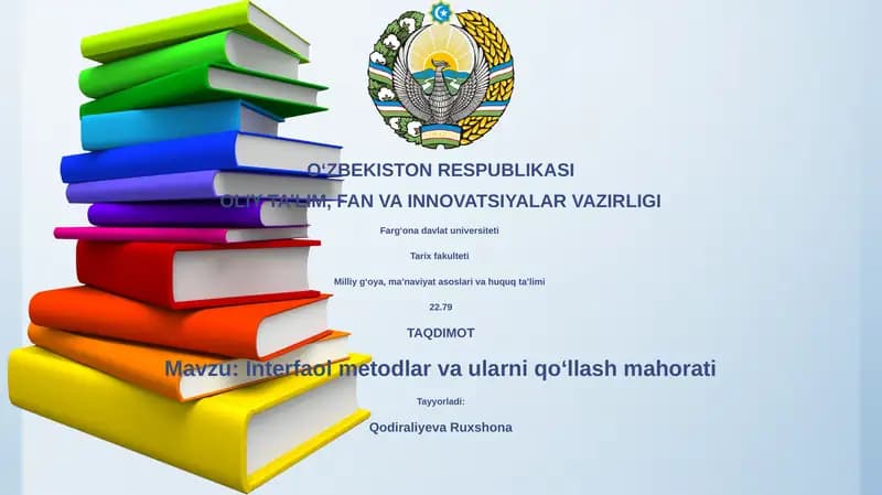 Interfaol metodlar va ularni qoʻllash mahorati