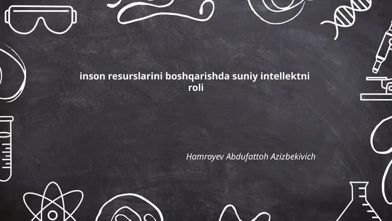 inson resurslarini boshqarishda suniy intellektni roli