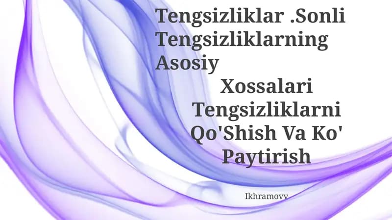 Tengsizliklar
