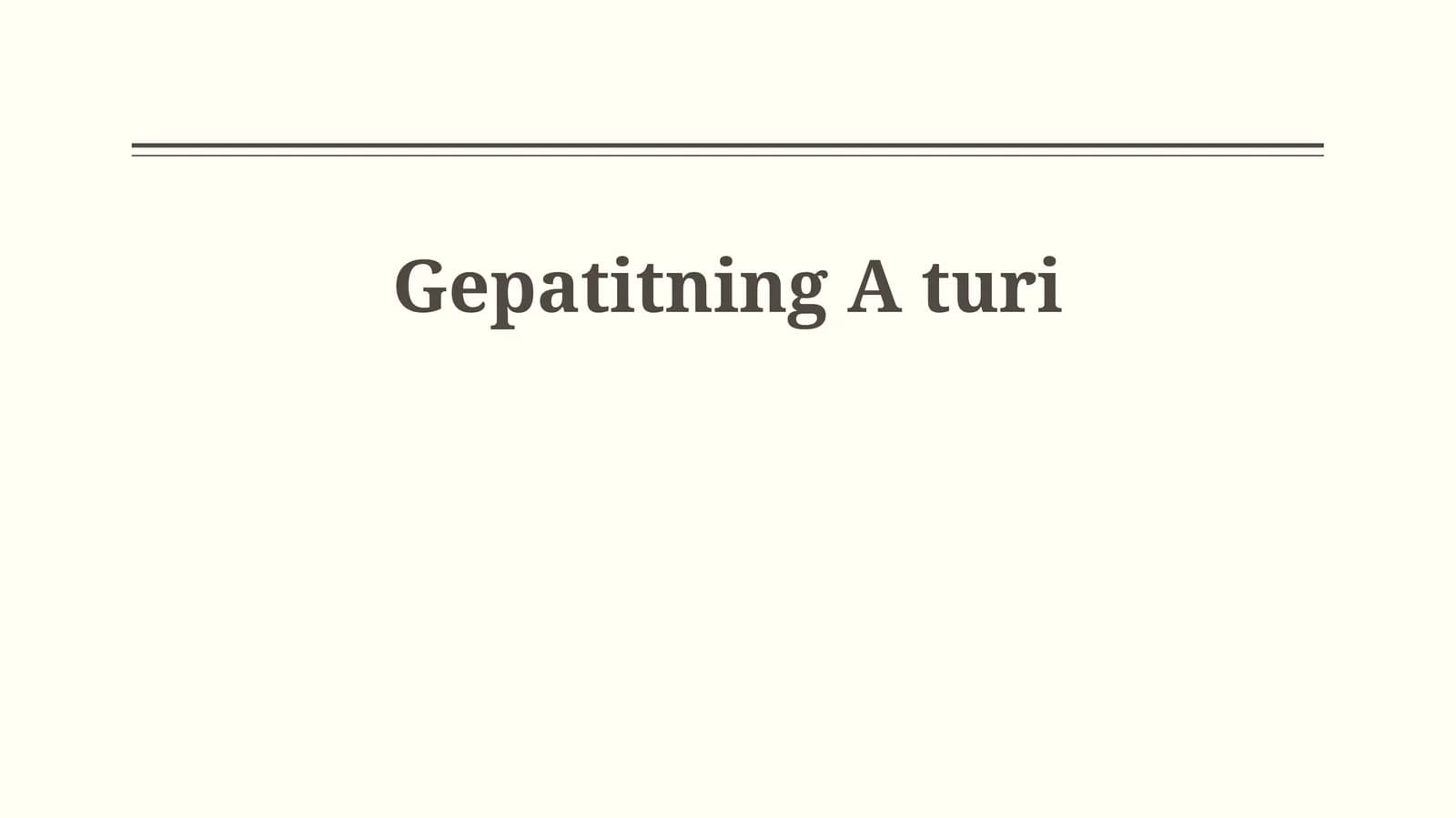 Gepatitning A turi