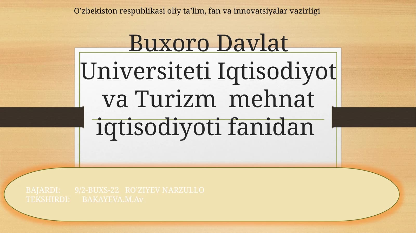MEHNAT IQTISODIYOTI FANINING MOHIYATI VA UNING TARKIBIY YO’NALISHLARI