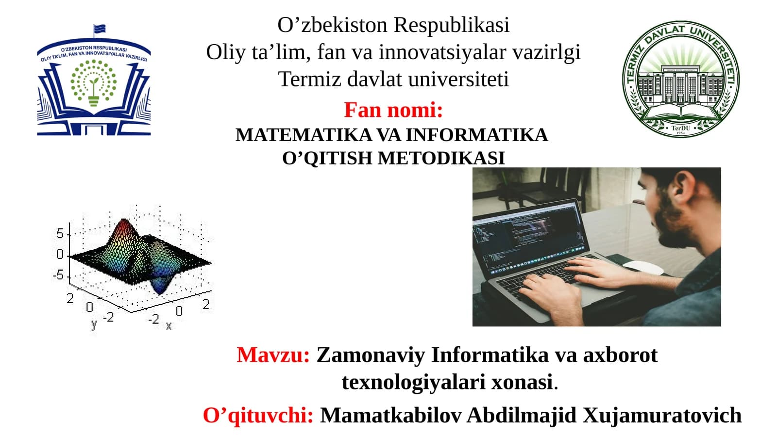 Zamonaviy Informatikava axborot texnologiyalari xonasi