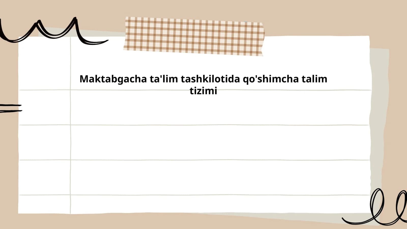 Maktabgacha ta'lim tashkilotida qo'shimcha talim tizimi