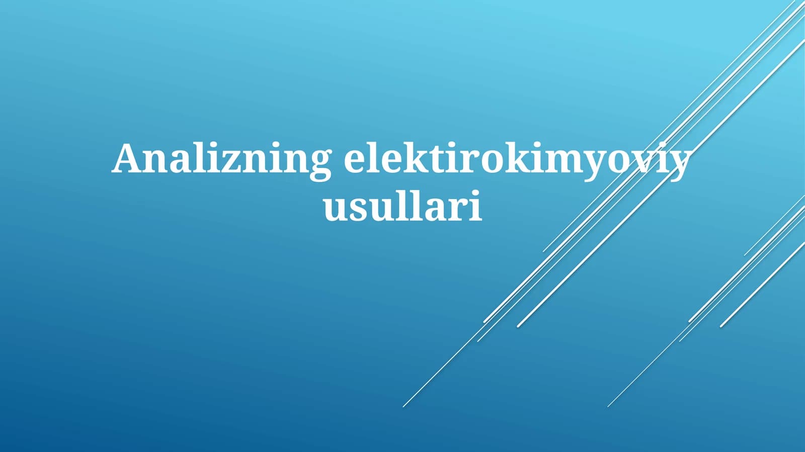 Elektrokimyoviy Analiz Usullari