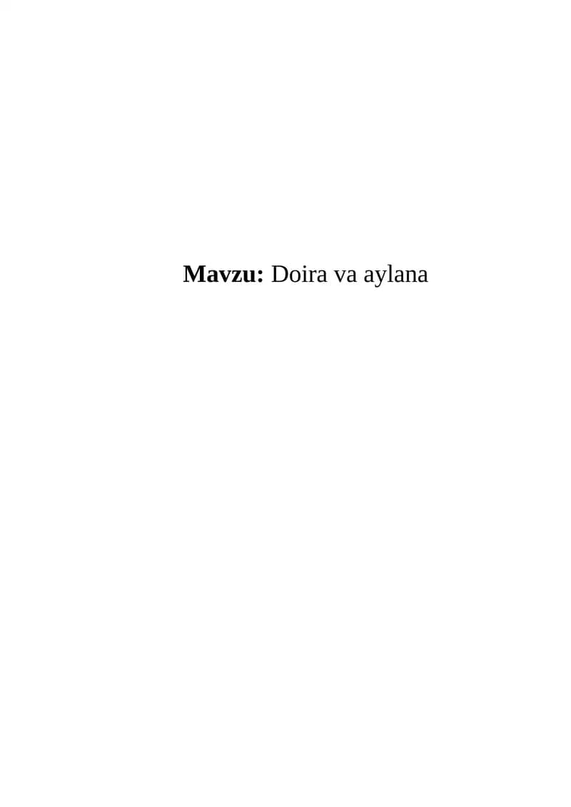 Doira va aylana