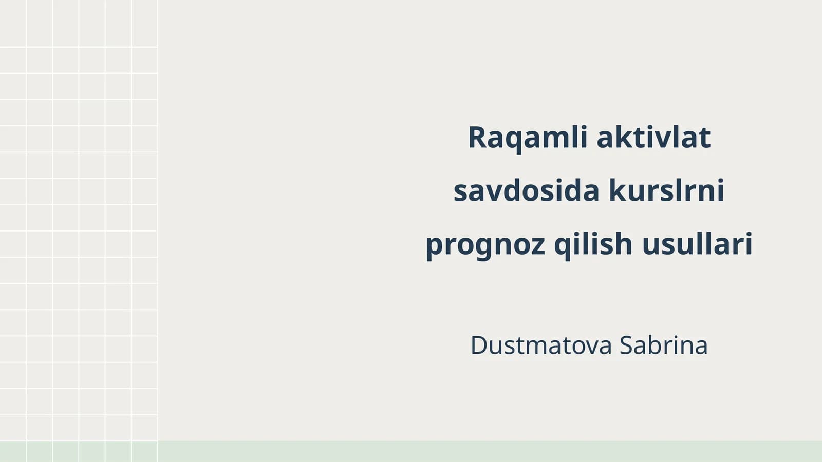 Raqamli aktivlat savdosida kurslrni prognoz qilish usullari