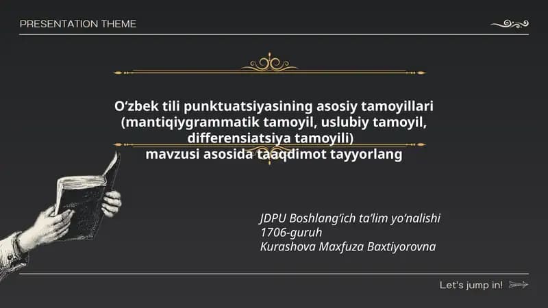 O‘zbek tili punktuatsiyasining asosiy tamoyillari