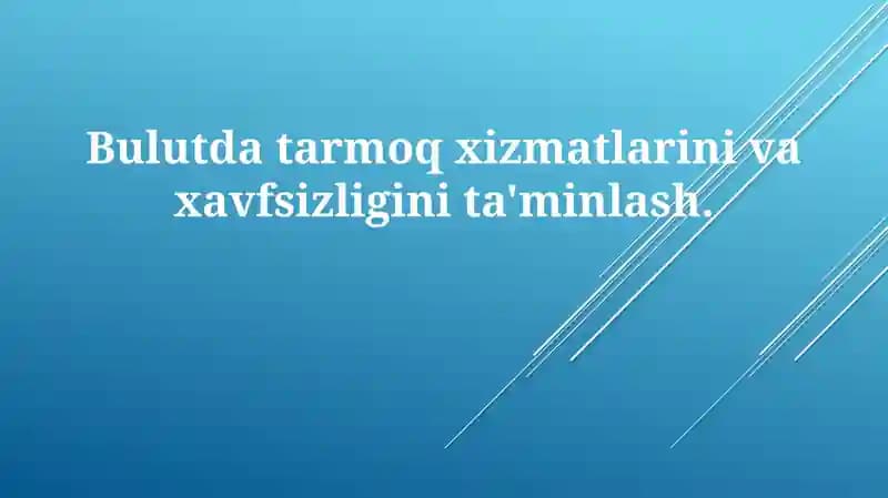 Bulutli tarmoq xizmatlari va xavfsizligi