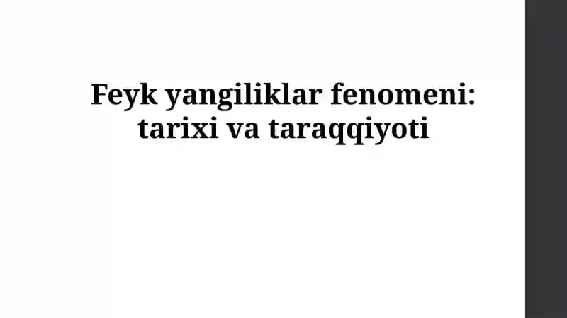 Soxta yangiliklar fenomeni