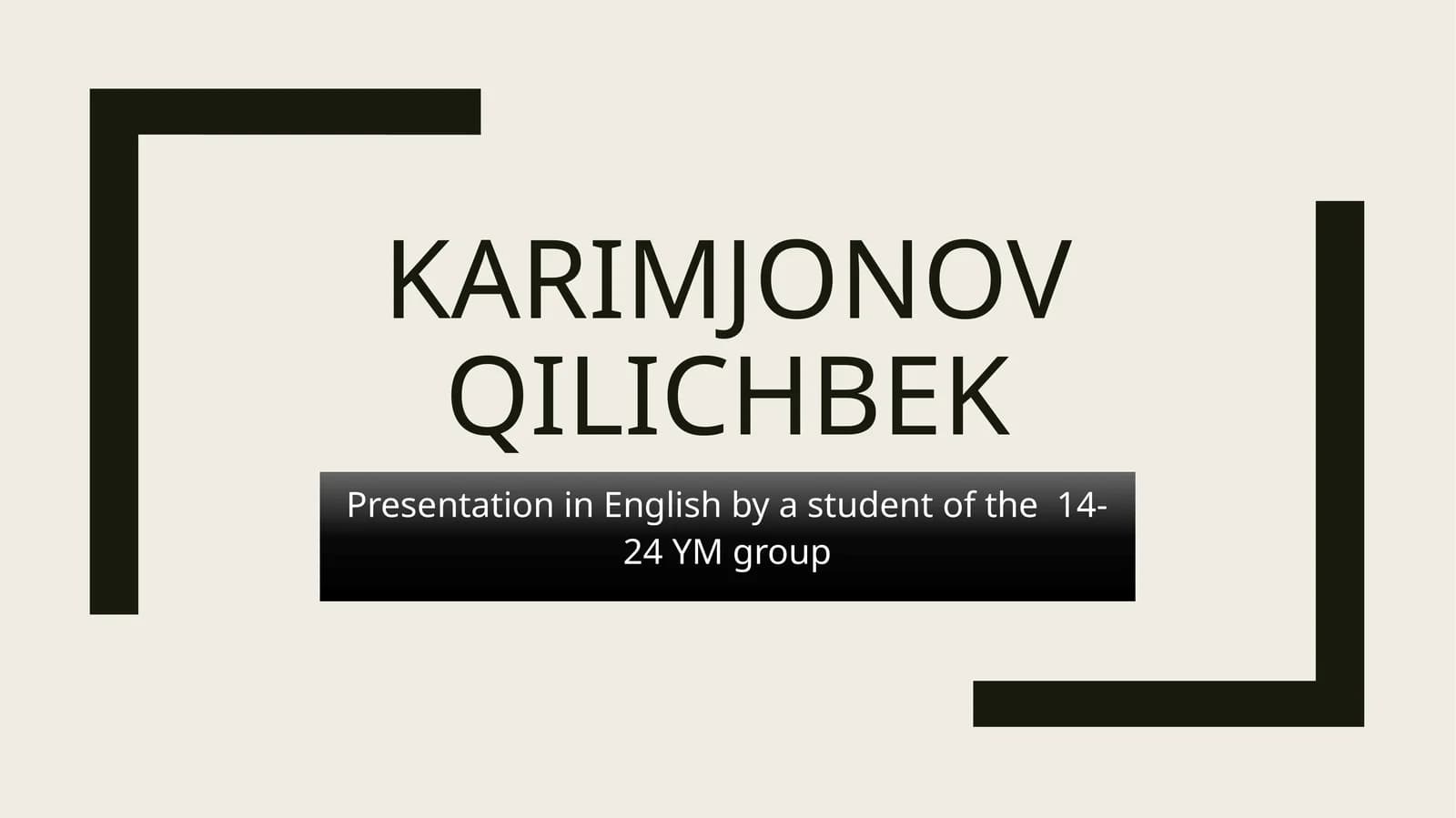Presentation in English by a student of the 14-24 YM group