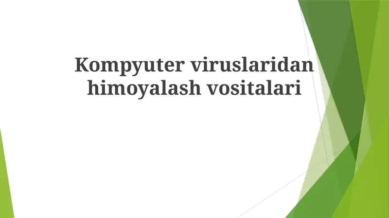 Kompyuterviruslaridanhimoyalashvositalari
