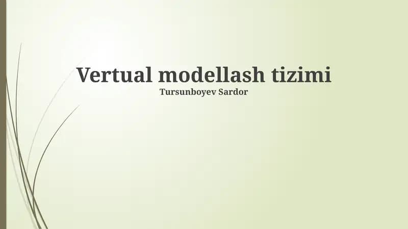 Virtual modellashtirish tizimi