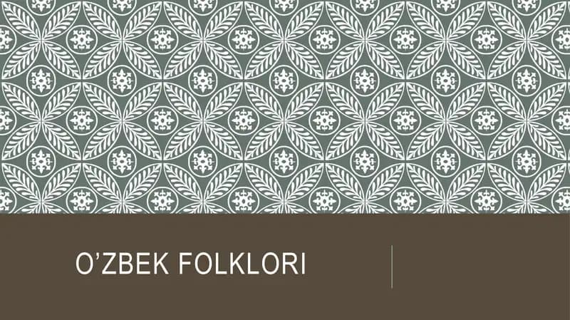 O’zbek folklori