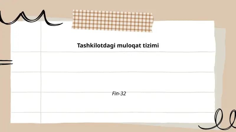 Tashkilotdagi muloqat tizimi