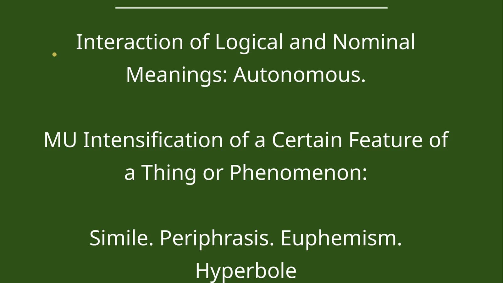 Interaction of Logical and Nominal Meanings