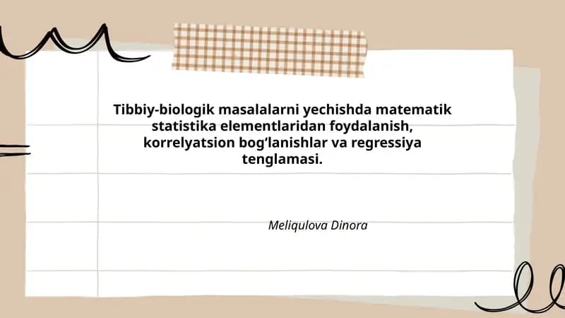 Tibbiy-biologik tadqiqotlar matematik statistikasi